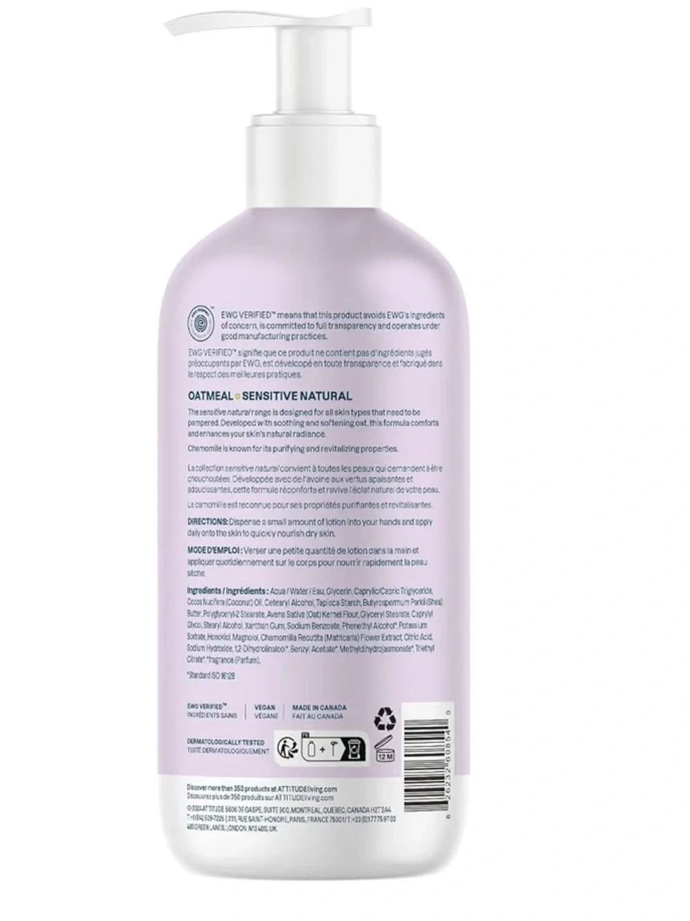 ATTITUDE Sensitive Natural Volume & Shine Conditioner & Body Lotion Set NEW $39